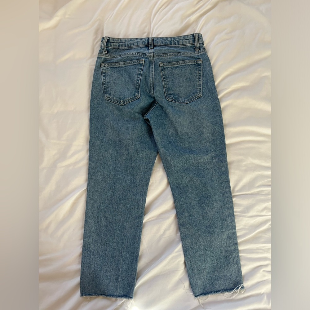 Topshop cropped raw cut straight denim jeans - Picture 2 of 4